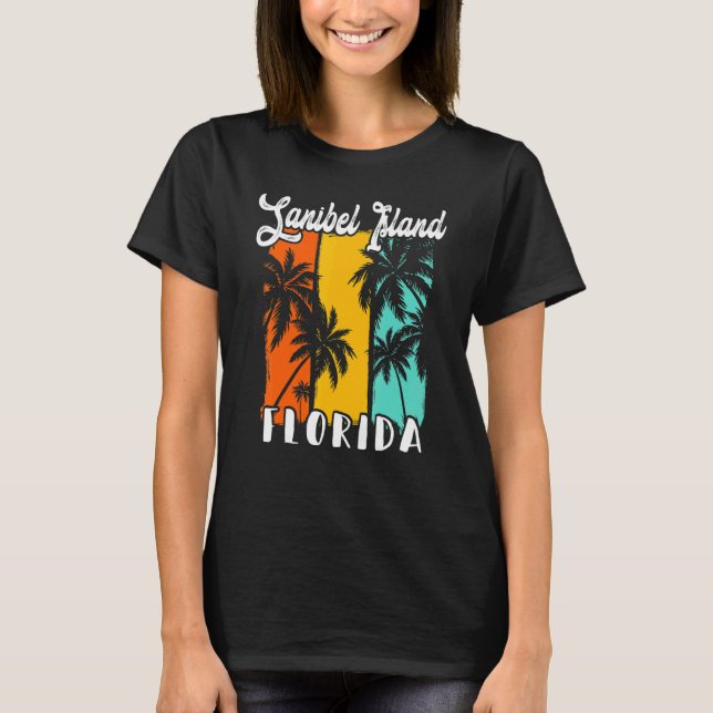 T-shirt Sanibel Island Palm Trees Beach Florida Vacation F (Devant)