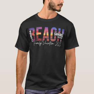 T-shirt Sanibel Island Palm Trees Beach Floride Vacances F
