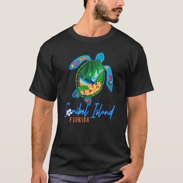 T-shirt Sanibel Island Sea Turtle Floride Famille de vacan (Devant)