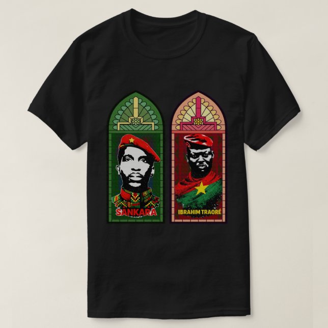T-shirt Sankara, Ibrahim Traore Vitrail Panafricain (Design devant)