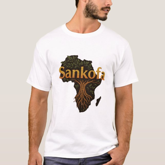 T-shirt 'Sankofa Spirit' célèbre le patrimoine noir, l'his (Devant)