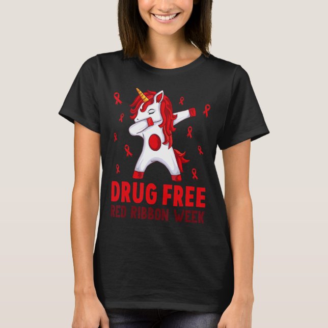 T-shirt Sans Drogue Porter Rouge Pour Red Ribbon Week Sens (Devant)