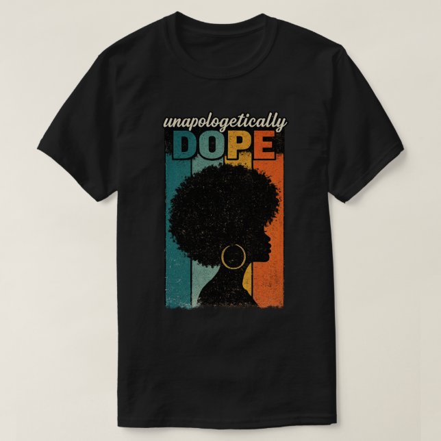 T-shirt Sans excuses Dopé Afro Rétro (Design devant)