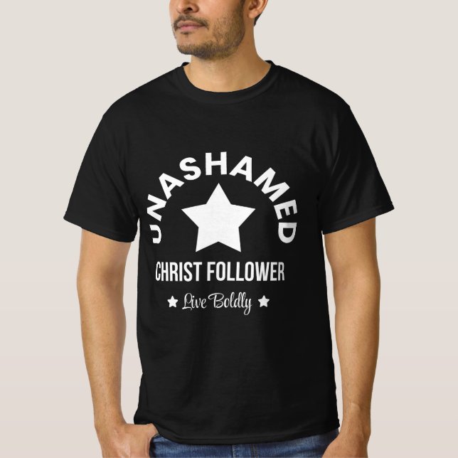 T-shirt Sans honte, suiveur du Christ (Devant)