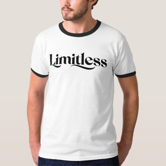 T-shirt Sans limite : Elegant Script Typography Tee (Devant)