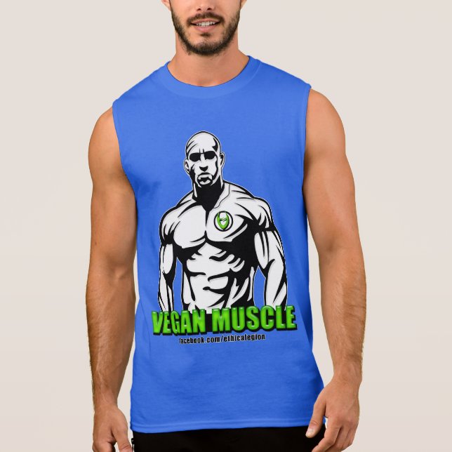 T-shirt Sans Manches Habillement végétalien de muscle (Devant)