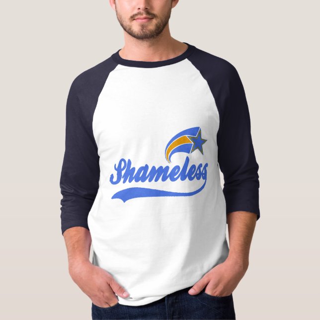 T-shirt sans scrupule de base-ball de Faux (Devant)