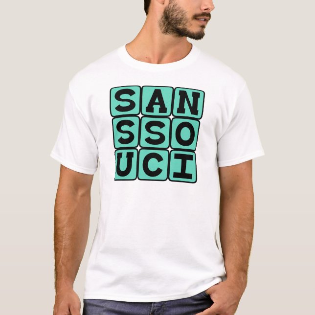 T-shirt Sans Souci, pas de soucis Phrase latine (Devant)