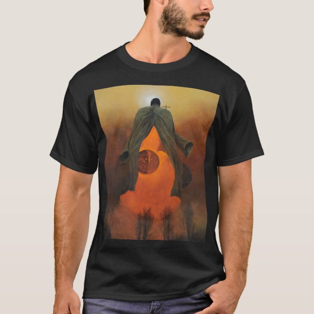 T-shirt Sans titre (L'éclipse) par Zdzislaw Beksinski (Devant)
