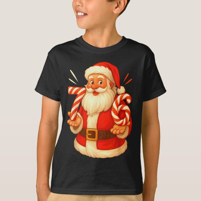 T-shirt Santa 67 Candy Cane Six Seven Santa Claus Funny Ch (Devant)