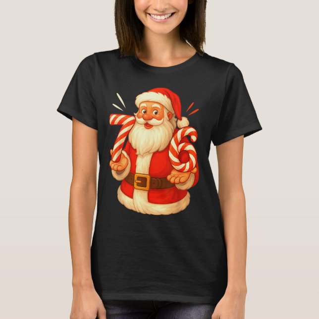 T-shirt Santa 67 Candy Cane Six Seven Santa Claus Funny Ch (Devant)