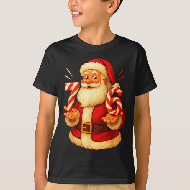T-shirt Santa 67 Candy Cane Six Seven Santa Claus Funny Ch (Devant)