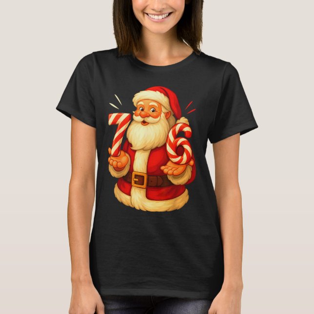T-shirt Santa 67 Candy Cane Six Seven Santa Claus Funny Ch (Devant)
