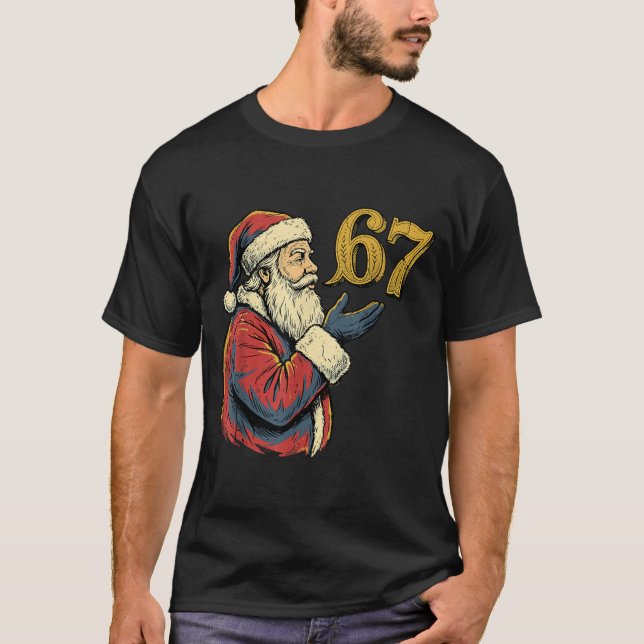 T-shirt Santa 67 numéro drôle de Noël mème Se  (Devant)