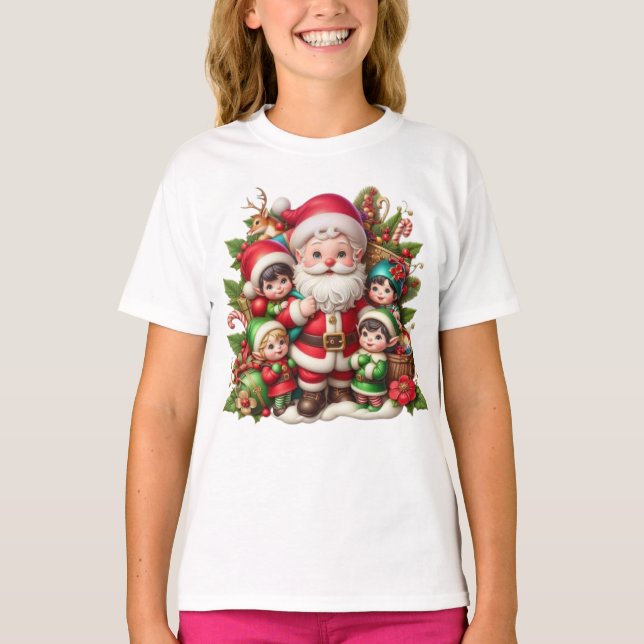 T-shirt Santa and children  (Devant)