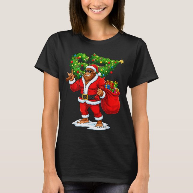 T-shirt Santa Bigfoot 67 Meme Funny Six Seven Christmas Ho (Devant)