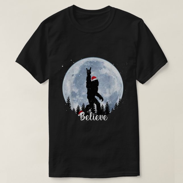 T-shirt Santa Bigfoot Christmas Rock Funny Sasquatch Belie (Design devant)