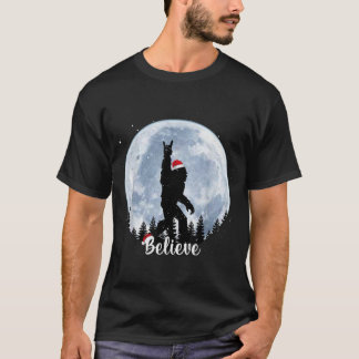 T-shirt Santa Bigfoot Christmas Rock Funny Sasquatch Belie