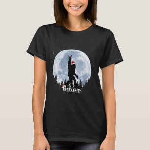 T-shirt Santa Bigfoot Noël Rock Roll Sasquatch Croire