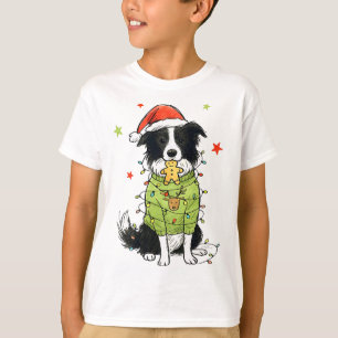 T-shirt Santa Border Collie Noël Border Collie Chien Maman