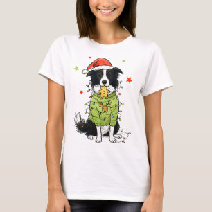 T-shirt Santa Border Collie Noël Border Collie Chien Mo