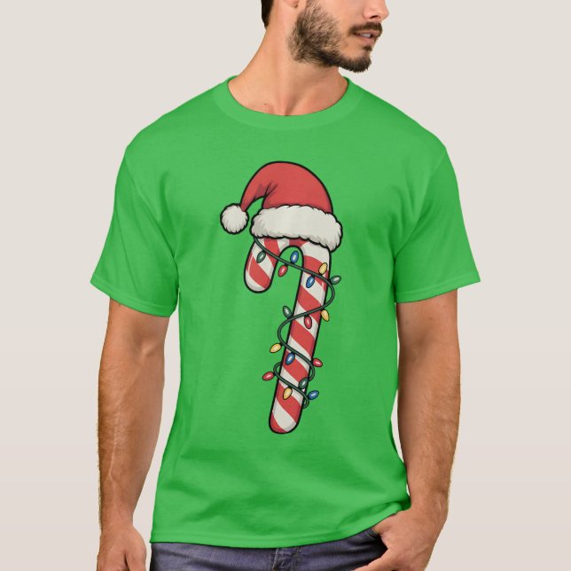 T-shirt Santa Candy Cane Men Women Boys Candy Cane Xmas gi (Devant)
