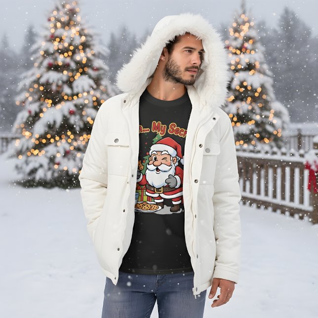 T-shirt Santa Caught Stealing Cookies Funny Cartoon  (Créateur téléchargé)