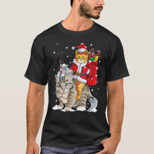 T-shirt Santa Chat à Cheval sur Caticorne Noël Caticorne L