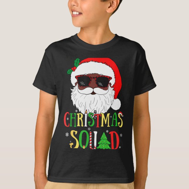 T-shirt Santa Christmas Squad Black Men African American P (Devant)