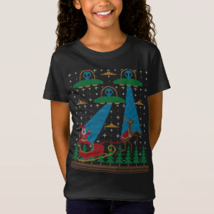 T-Shirt Santa Claus Alien Invasion Espace OVNI laide Chris