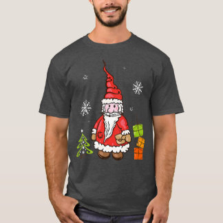 T-shirt Santa Claus avec arbre de Noël et flocons de neige