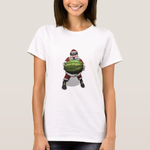 T-shirt Santa Claus Avec Énorme Pastèque