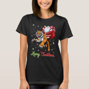 T-shirt Santa Claus avec Noël Cadeau Rift Tiger Joyeux Chr