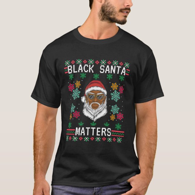 T-shirt Santa Claus Black Matters Noël Pyjama de Noël (Devant)