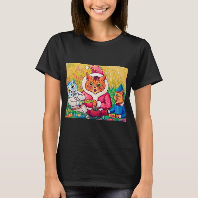 T-shirt Santa Claus Chat, Louis Wain (Devant)
