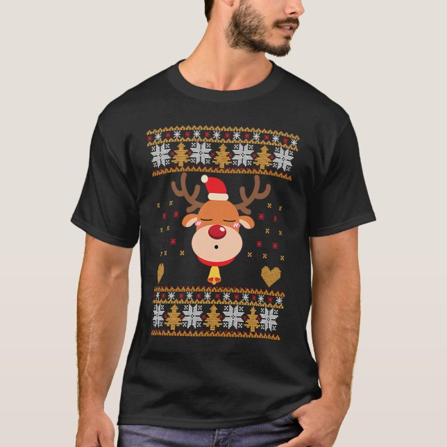 T-shirt Santa Claus & Christmas Outfit  Rudolf Reindeer Mo (Devant)