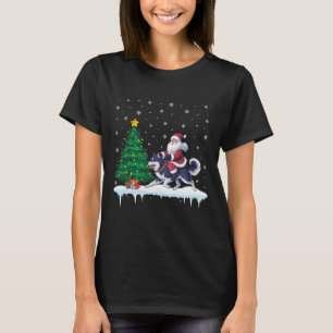 T-shirt Santa Claus équitation Alaskan Klee Kai Chiens Gar