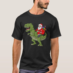 T-shirt Santa Claus équitation T Rex Noël Garçons Filles E