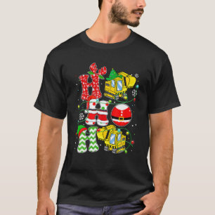 T-shirt Santa Claus Ho Ho Ho Excavator Digger Noël Pa