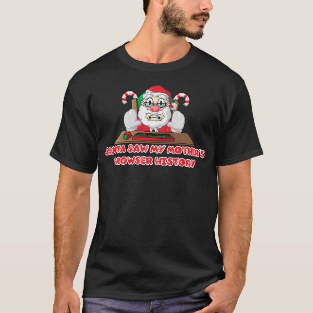T-shirt Santa Claus Internet Browser History - Mère (Devant)