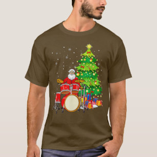 T-shirt Santa Claus Jouer des tambours à proximité de Chri
