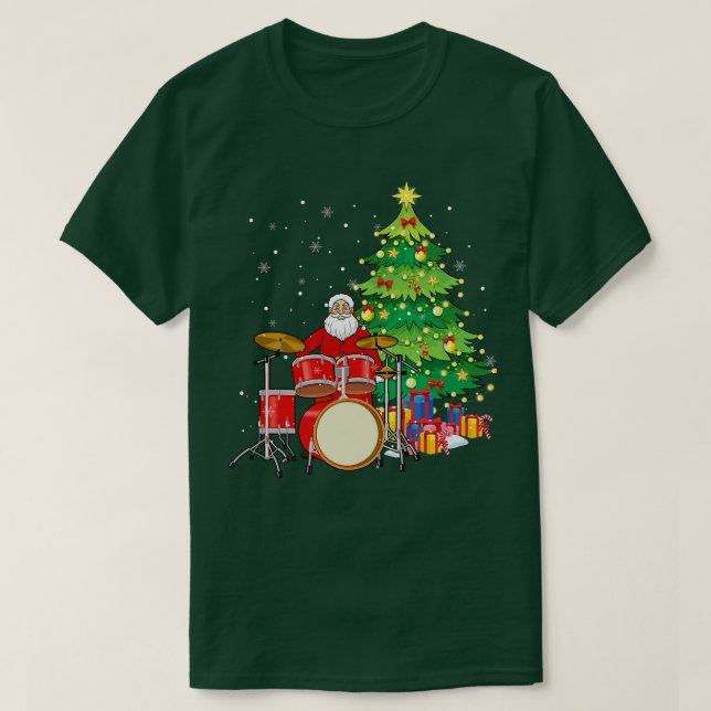 T-shirt Santa Claus Jouer des tambours à proximité de Chri (Design devant)