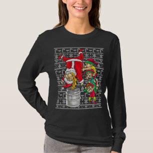 T-shirt Santa Claus Keg Stand Beer Elves Boire Humour Ch
