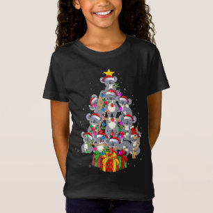 T-Shirt Santa Claus Koala Porte les lumières des arbres de