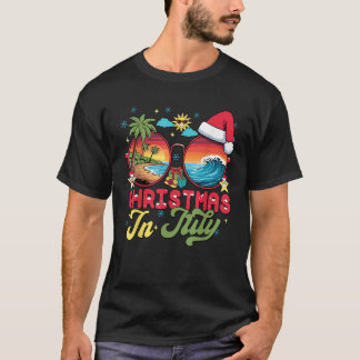 T-shirt Santa Claus Lunettes de soleil Plage Noël en juill
