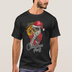 T-shirt Santa Claus Panda Boombox Hip hop DJ Music Christm