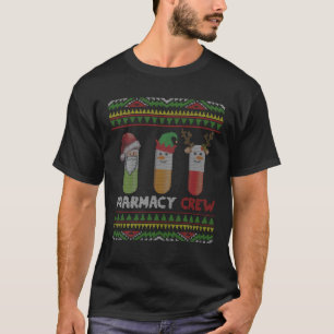 T-shirt Santa Claus Pharmacie Crew Noël pilules Snowman