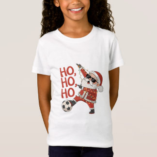 T-Shirt Santa Claus playing soccer with Christmas lights