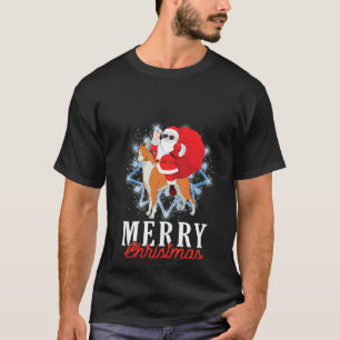 T-shirt Santa Claus Riding Boxer Chien Joyeux Noël Mothe