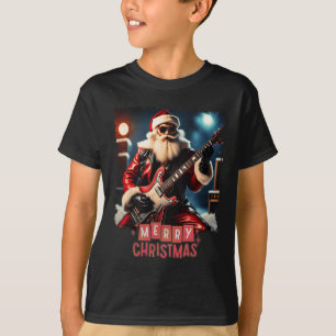 T-shirt Santa Claus Rock Guitare Joyeux Noël